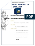 Primer Informe de Presupuesto y Programacion de Obra