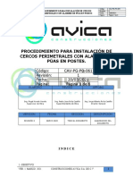 CAV-PG-PO-050 PROCEDIMIENTO PARA REALIZAR Instalacion de Cerca Perimetral Con Alambre de Puas en Postes