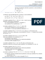 D2 - Ficha de Trabalho Nº3 - Polinómios. Equações e Inequações