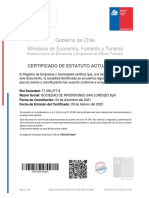 Gobierno de Chile Ministerio de Economía, Fomento y Turismo: Certificado de Estatuto Actualizado