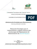 Planificación Estratégica para Mantenimiento A Equipos Motrices.