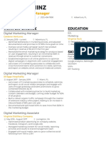 Digital Marketing Manager Resume Example