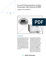 IV and CV Characterizations of Solar - Photovoltaic Cells Using The B1500A