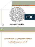 Apreender Gramática: Funções Sintáticas Constituintes Do Predicado