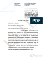 Auto de Calificación: Sala Penal Permanente