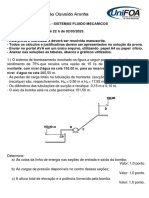 Prova Especial - Sistemas Fluídos Mecânicos.