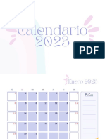 Calendario de Pared 2023 Aesthetic Lila