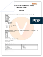 JEE Main 30th Jan Shift 2-PCM Combined