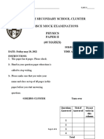 2022 Bss Physics Paper II Msce Mock