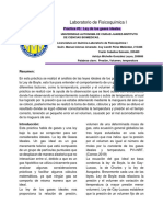 Laboratorio de Fisicoquímica 1, Reporte 3, Ley de Los Gases