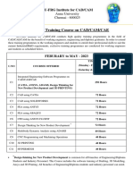 Short Term Training Course On CADCAMCAE Feburary To May 2023