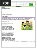 2º Ano - Atividade 5 - Cantiga - Decomposição Número Figuras Geométricas Espaciais