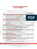 Pneumatic Tool Maintenance Checklist