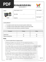 English Worksheet 2 CH 1