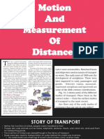 Motion and Measurement of Distances