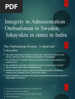 Integrity in Administration: Ombudsman in Sweden, Lokayukta in States in India