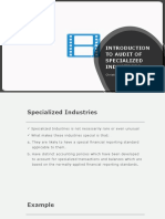 Introduction To Audit of Specialized Industries