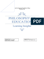 Lerning Insights in The Philosophy of Education