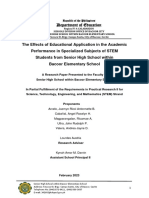 The Effects of Educational Application in The Academic Performance of STEM Students From SHS With BES