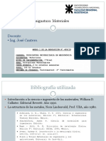 Clase 1 y 2. Clasificación de Los Materiales