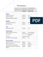 WIP Parameters