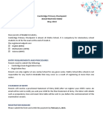 Cambridge Primary Checkpoint Reg Form MayJune 2023 METTA