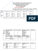 Draft Exam Timetable Second Semester 2012-2022 Academic Session