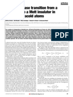 Quantum Phase Transition From A Super Uid To A Mott Insulator in A Gas of Ultracold Atoms