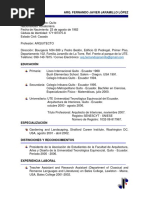 Curriculum Vitae Arq. Fernando Jaramillo López Enero 2023 - PDF