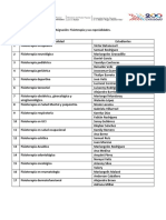 Especialidades de Fisioterapia