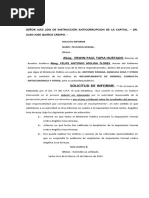 Solicitud de Informe A Juzgado Sobre Imputacion