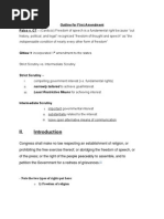 Outline For First Amendment