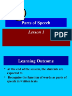 Lesson 1 Parts of Speech