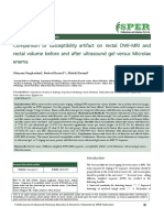 Comparison of Susceptibility Artifact On Rectal Dwi Mri and Rectal Volume Before and After Ultraso PDF