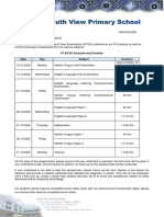 P3 EOYE Schedule and Duration Date Day Subject Duration