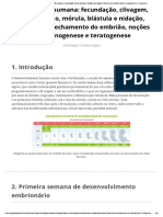 Embriologia Humana - Fecundação, Clivagem, Compactação, Mórula, Blástula e Nidação, Gastrulação, Fechamento Do Embrião, Noções de Organogenese e Teratogenese