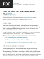 Causes and Evaluation of Hyperkalemia in Adults - UpToDate PDF