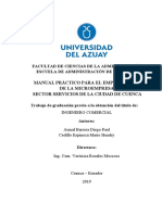 Manual Práctico para El Emprendedor de La Microempresa Sector Servicios de La Ciudad de Cuenca