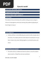 Synectic Model Lesson Plan