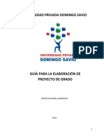 Guía para Elaborar Proyecto de Grado 2022