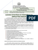 Algumas Estratégias de Permanência Da Agricultura Familiar