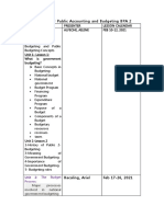 Topic Outline For Public Accounting and Budgeting