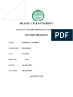 Namukwaya Swabura, Fiqh Ibadat Assignment One