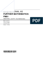 As Further Maths Unit 1 Mark Scheme Jan22