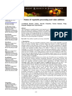 Status of Vegetable Processing and Value Addition