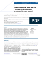 2022 ETA Consensus Statement: What Are The Indications For Post-Surgical Radioiodine Therapy in Differentiated Thyroid Cancer?