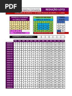 Planilhas Grátis Lotofácil - Redução 10 P 7 e 10 P 5 Sendo 3 Fixas em 35 Jogos