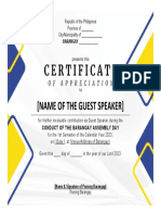 Annex F Certificate of Appreciation