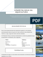 Aula 3-Principais Parâmetros Avaliados Na Aquicultura, Parâmetros Físicos, Químicos e Biológicos