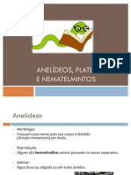 Aula 7º Ano - ANELÍDEOS, PLATELMINTOS E NEMATELMINTOS